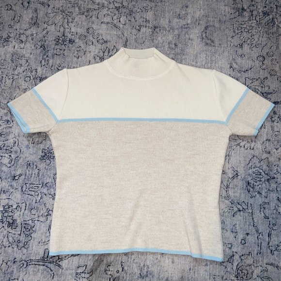 vintage mockneck short sleeve sweater - Picture 4 of 4